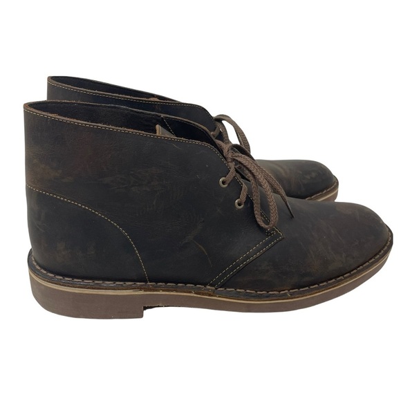 Clarks Bushacre 2 Brown Leather‎ Beeswax Ankle Chukka Casual Boots Size 12 main image 7